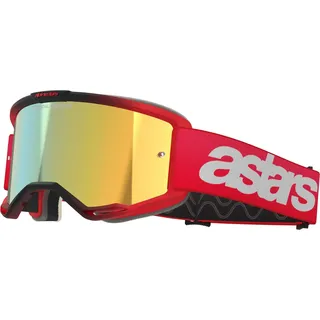 Alpinestars Vision 5 Blaze, Crossbrille verspiegelt - Rot/Weiß Gold-Verspiegelt