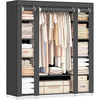 alasans Songmics Kleiderschrank Stoffschrank 150 cm x 45 cm x 175 cm Schwarz