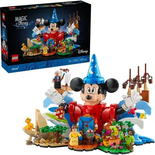 LEGO Ideas Disney Magie, Modell zum Sammeln, Bauen und Ausstellen, mit  Micky Maus, Simba, Geppetto und weiteren Charakteren als Minifiguren, Geschenk für Erwachsene 21352 - Bronze