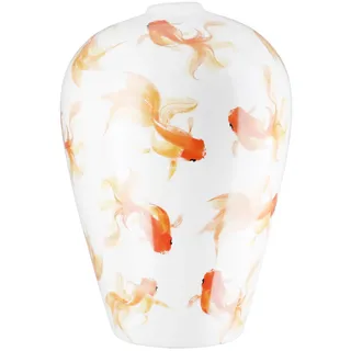 Gilde »Vase bauchig Neon weiß H. 30 cm«, weiß,