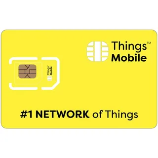 GPRS-SIM-Karte - Things Mobile - mit weltweiter Netzabdeckung und Mehrfachanbieternetz GSM/2G/3G/4G. Ohne Fixkosten und ohne Verfallsdatum. 10 € Guthaben inklusive