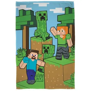 Kuscheldecke Kinderdecke Fleece Decke 100x150 Minecraft Steve