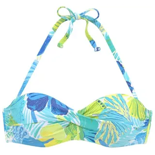 SUNSEEKER Bügel-Bandeau-Bikini-Top mit Schmetterling-Design, blau