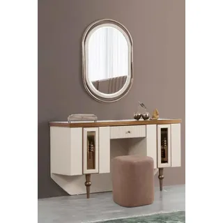 Schminktisch Kommode Konsole Kommoden Holz Modern Schlafzimmer Beige - Beige