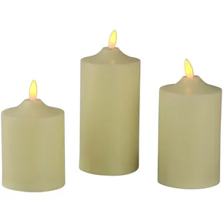 AM Design LED-Kerze Ø7,5 cm beige