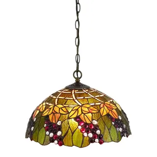 Hochwertige Echtglas Tiffany Stil Deckenleuchte Corina Deckenlampe Hängeleuchte - Bunt