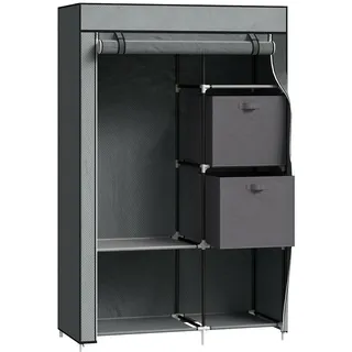Homcom Stoffschrank, Faltschrank, Dunkelgrau, - Textil , 42.5x162.5x102 cm , Schlafzimmer, Kleiderschränke, Stoffschrank