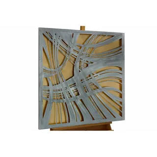 Kunstloft Metallbild Gold 80/80 cm , Silberfarben, Goldfarben , Metall , 3x80 cm , Bilder & Rahmen, Bilder, Holz & Metallbilder