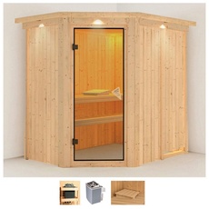 Bild von Sauna »Clara«, (Set), 9 KW-Ofen mit integrierter Steuerung beige