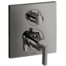 hansgrohe Axor Citterio Thermostat Unterputz mit Ab-/Umstellventil, Hebelgriffe, 2 Verbraucher, Farbe: Polished Black Chrome
