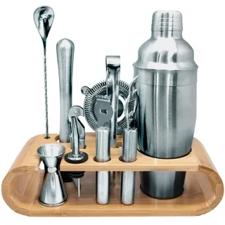 Vin Bouquet FIK 1432 Komplettes Cocktail Set mit Bambus Basis professionelles Bar Kit