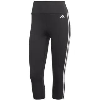 adidas Damen Train Essentials 3-Stripes High-Waisted 3/4 Leggings, Black, XS