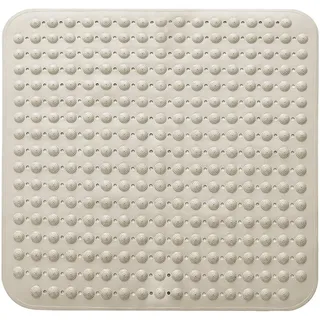 Duschmatte, 48 x 48 cm Antirutschmatte mit Saugnäpfen,Duschmatte rutschfest, Waschmaschinenfest, Maschinenwaschbar Badematte, Quadrat, Weich auf den Füßen Rutschmatte Dusche, khaki