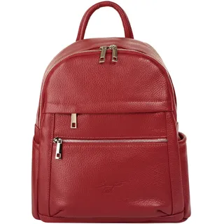 Cityrucksack SAMANTHA LOOK "SAMANTHA LOOK Damen Rucksack echt Leder, Made in Italy", Damen, Gr. B/H/T: 24cm x 30cm x 9cm, onesize, rot, Leder, Rindsleder, leicht glänzend, unifarben, Rucksäcke Cityrucksack, echt Leder, Made in Italy