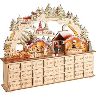 Brubaker Adventskalender zum Befüllen Weihnachtsdorf 2025 40 cm