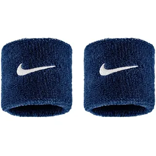 Nike Swoosh Classic Wristbands 2er Pack Schweißbänder Tennis Fitness Running Handgelenkbänder Sport, College Navy/White, One Size