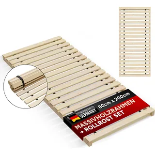 starrer Lattenrost, Rahmen inkl Rollrost bis 300Kg Flächenlast Breite 80 cm Länge 200 cm Marke " TUGA - Holztech "