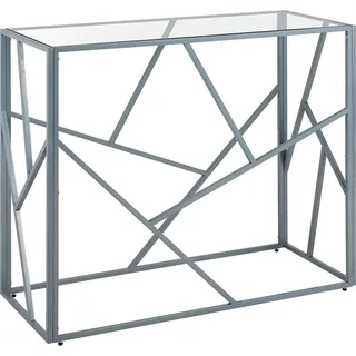 Beliani Orland Konsolentisch 100 x 40 x 85 cm Silber Transparent
