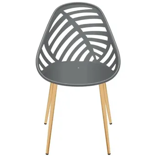 HowHomely Esszimmerstuhl Gartenstuhl Stuhl grau Modern 86x52x49cm Metallbeine