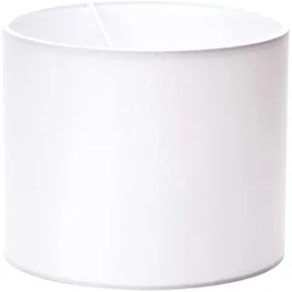 Lampenschirm (Ø 20 cm), Stoff, Höhe 16,5 cm, rund, Aufnahme für Fassung E27 E14 mm, Ersatzschirm für Hängelampen, Stehlampen, Tischlampen, Weiß