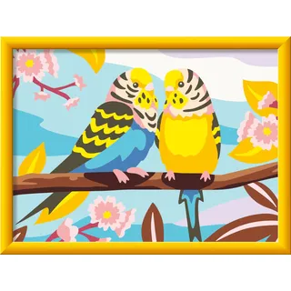 Ravensburger CreArt 23994 - Bunte Wellensittiche - Malen nach Zahlen für Kinder ab 9 Jahre, Malset mit Rahmen, Pinsel und Acrylfarben, Geschenk für Mädchen und Jungen