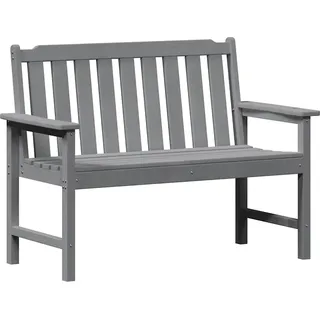 vidaXL Gartenbank Hellgrau 120 x 59 x 88 cm HDPE - Hellgrau