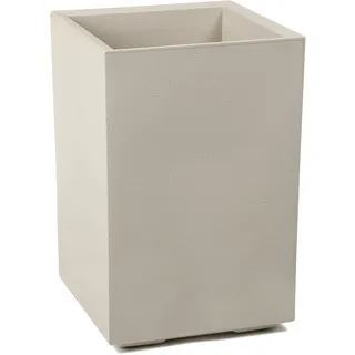 Tymar Pflanzkübel hoch auf Rollen 40x40x60 pflanzgefäße Outdoor, hohe blumenkübel,pflanzentopf, übertopf Betonoptik Kunststoff_KARO (Beige)