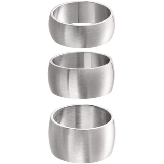 meditoys · Ring aus Edelstahl für Damen und Herren · Bandring 10 mm breit · Silber matt/Gebürstet Größe: 60 (19.1)