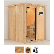 Bild von Sauna »Milaja«, (Set), 3,6-kW-Plug & Play Ofen mit externer Steuerung beige