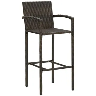vidaXL Barhocker 4 Stk. Braun Poly Rattan - Braun
