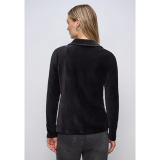 STREET ONE Damen 2117320 Softer Cordblazer, Schwarz, 42