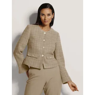 Madeleine Jerseyblazer »Blazer Eleganter Tweed-Kurzblazer mit Metallknöpfen«