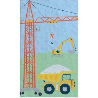 damaloo Kinderhandtuch 30x50 cm aus Baumwolle – Gästehandtuch mit Baustellen-Motiv – Kleines Handtuch für Jungen & Mädchen – Händetuch oder Waschlappen für Kinder