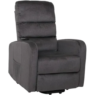 Mendler Fernsehsessel HWC-K62, Sessel Relaxsessel TV-Sessel, Liegefunktion Aufstehhilfe elektrisch, Metall Chenille ~ dunkelgrau