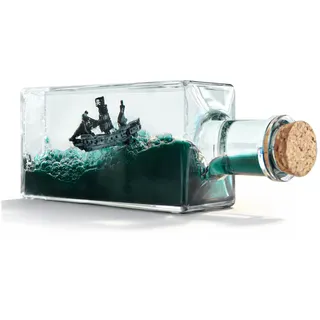 MikaMax Kreuzfahrtschiff Fluid Drift – Unsinkbares Schiff in Flüssigkeitsflasche, Piratenschiff Modell in schwimmender Flasche – Unsinkable Pirate Ship – Kreative Raumdekoration