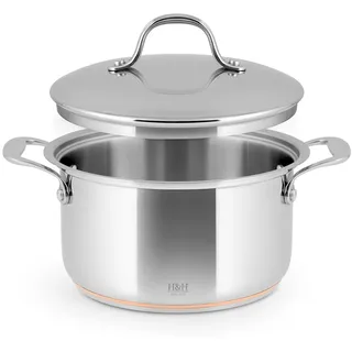 H&H Hohe Kasserolle 18 cm rund