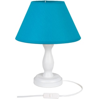 Xxxl Tischleuchte , Blau, Weiß , Holz , 28 cm , Lampen & Leuchten, Innenbeleuchtung, Tischlampen, Tischlampen