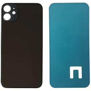 DHLK® Rückseite Glas Akkudeckel Ersatz kompatibel mit iPhone 11 - Rückglas KEIN Logo (Schwarz)