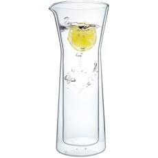 Moritz & Moritz Wasserkaraffe Glas 900ml - Doppelwandige Glaskaraffe 900ml – Karaffe Glas für Wasser, Tee, Säfte und Kaffee
