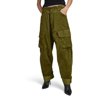 G-Star RAW Damen Cargo Cord 3D Boyfriend Hose, Grün (Dark Olive D23221-D405-C744), 26