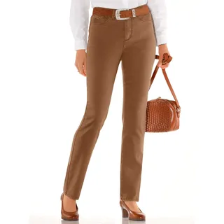Bequeme Jeans CASUAL LOOKS, Damen, Gr. 48, Normalgrößen, braun, 72% Baumwolle, 25% Polyester, 3% Elasthan, unifarben, lang, Jeans Bequeme Jeans