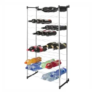 Metaltex Flaschenregal, plastifiziert, Beliebig stapelbares Standregal aus LDPE-Kunststoff, inkl. Befestigungsmaterial, Maße: 58 x 26 x 123 cm, 72 Flaschen, Bardolino
