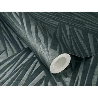 Rasch Vliestapete 3D-Effekt Kratzer Betonoptik Blau Metallic 608359