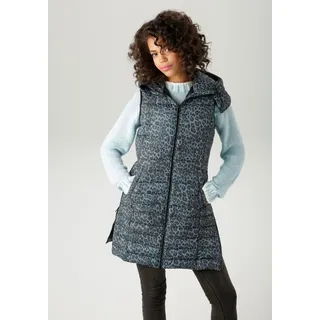 Aniston CASUAL Steppweste im extravaganten Leo-Muster, schwarz