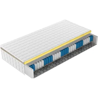 Boxspringmatratze , Weiß , Textil , H3 , 7-Zonen , Höhe ca. 27 cm , 160x200 cm , Härtegradauswahl, Bezug abnehmbar/waschbar, optimale Belüftung, mit Gummiband , Schlafzimmer, Matratzen