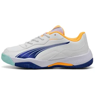 Puma Unisex Kinder Nova Smash Jr Tennisschuh, Puma White Vivid Blue Safe Lake Heat Fire, 38.5 EU