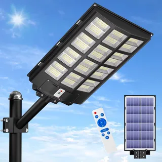 JAYNLT Y-6800W Solarlampen für Außen, 6500K Solar StraBenlaterne mit Bewegungsmelder, IP67 Wasserdichte LED Solar Außenleuchte mit Fernbedienung für Einfahrt, Garage, Straßen
