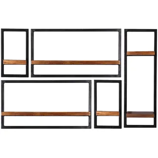 SIT Möbel PANAMA Wandregal-Set Altmetall/Mangoholz