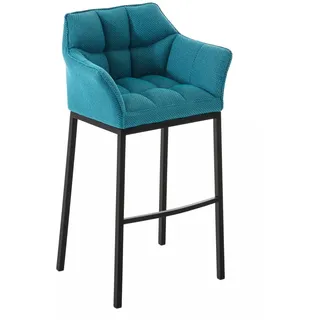 In And OutdoorMatch Barhocker Floy - Blau - Mit Rückenlehne und Armlehne - Ergonomisch - 1er-Set - Deluxe - Blau