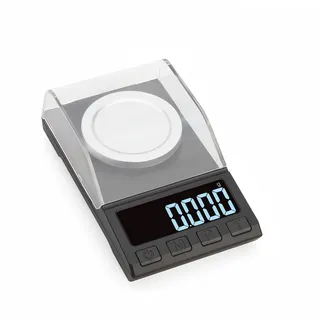 INF Hochpräzise Mini-Digitalwaage 10 g / 0,001 g, Hohe Genauigkeit, Praktische Funktionen, Kompakte Größe, 12 × 7 × 3,8 cm, schwarz
